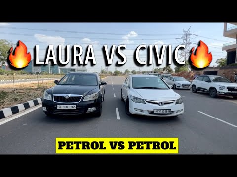 SKODA LAURA VS HONDA CIVIC DRAG RACE???? || Drift Gone Wrong????