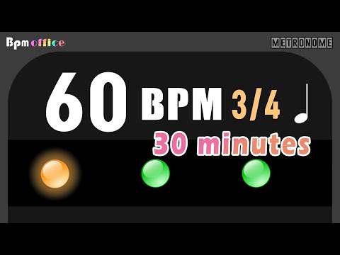 60BPM Metronome │ 3/4 │ 4th │ Wood │ 30min