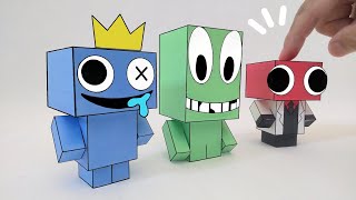 Rainbow Friends 3D Shapes Paper Craft Ideas😊Minecraft-ish Figure DIY & Collection at Home