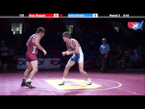 Fargo 2012 170 7th Place Match: Sean Mappes (Indiana) vs. Jason Grimes (Georgia)