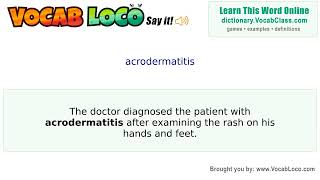Video thumbnail for acrodermatitis