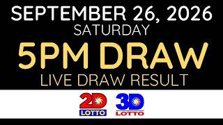 [LIVE] PCSO Lotto Result Today 5pm September 26 2026 - Ez2 Result and Swertres Result