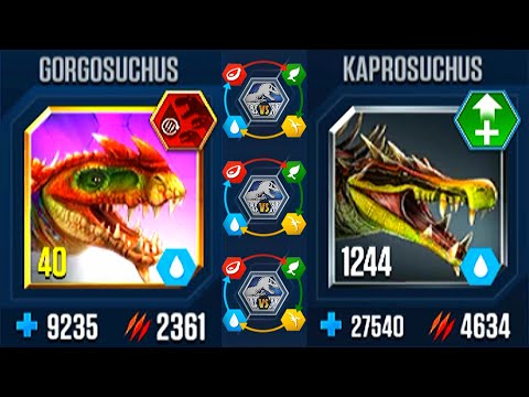 GORGOSUCHUS VS KAPROSUCHUS - SUPERSAURUS SUPERMODS | JURASSIC WORLD THE GAME