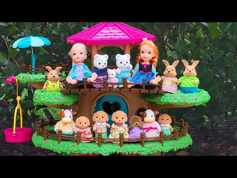 Small animal village ! Elsa & Anna toddlers - adventure - explore - Calico Critters - Li'l Woodzeez