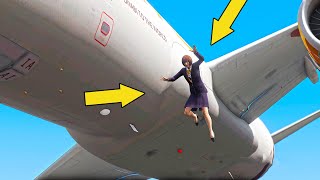 Air Hostess Falls Out of Airbus A320 in GTA 5