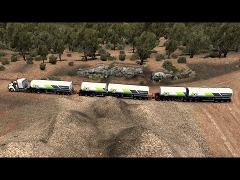 ATS RECKLESS DRIVING WITH QUIN TRAILER ROAD TRAIN - ATS 5Lİ DORSE İLE TEK TEKER