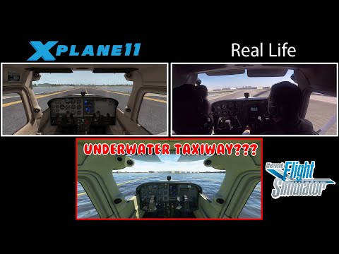 Microsoft Flight Simulator 2020 VS Real Life and Xplane 11 (Side by Side Comparison)