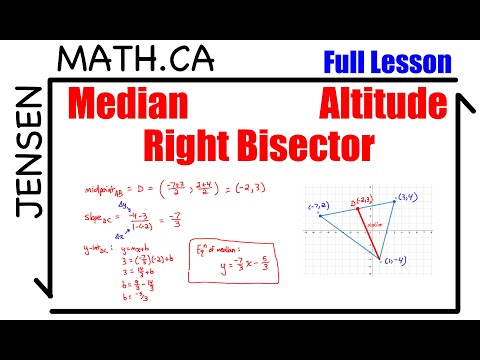 Equations of MEDIANS, RIGHT BISECTORS, & ALTITUDES