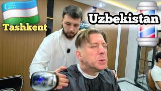 💈American Vlogger Visits a Tashkent Barbershop 🇺🇿💆‍♂️ A Simple Shave Turned Total Relaxation.😴