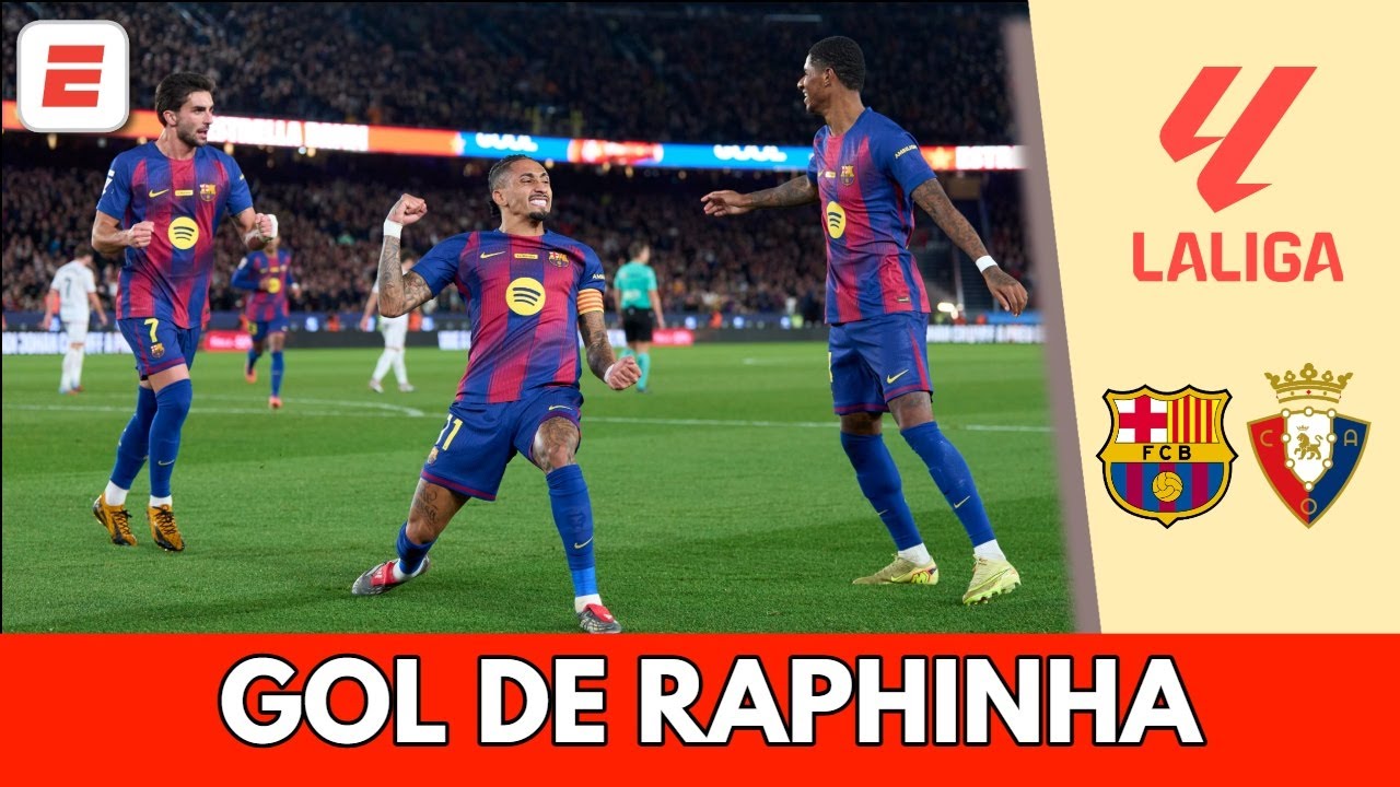 PEDRI puso la magia, RAPHINHA el GOLAZO para darle ventaja 1-0 a BARCELONA ante OSASUNA | La Liga