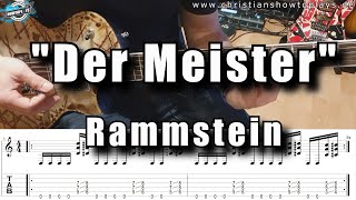 Rammstein - DER MEISTER  / Das schnelle 16tel Strophenriff / Drop D Gitarren Tutorial