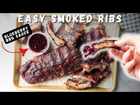 Easy Weekend Smoked Back Ribs with Homemade Blueberry BBQ Sauce