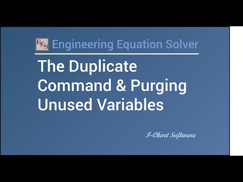 The Duplicate Command and Purging Unused Variables