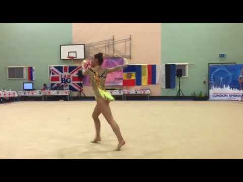 Leah Alcock hoop routine at London Spring cup 2018