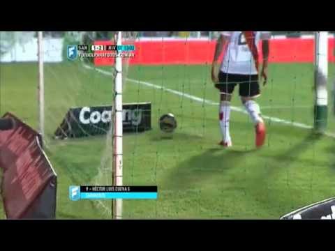 Gol de Cuevas. Sarmiento 1 - River 2. Fecha 1. Primera División 2015. FPT.