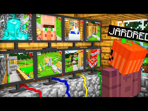 Usé CAMARAS Para ESPIAR Aldeanos en Minecraft!