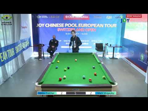 Jonni Fulcher VS Mark McGauley - 2019 Joy Chinese Pool Euro Tour Switzerland Open
