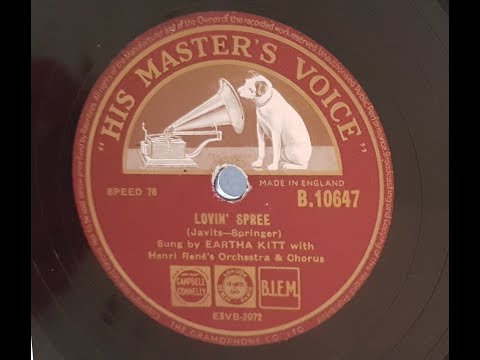 Eartha Kitt 'Lovin' Spree' 1954  78 rpm