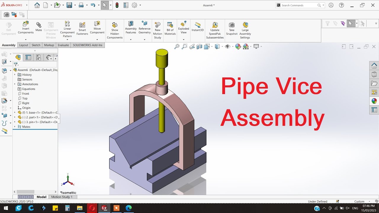 Assemblage d'&eacute;tau &agrave; tuyaux Modèles 3D en vedette