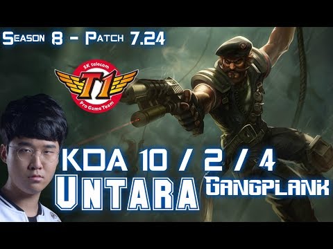 SKT T1 Untara GANGPLANK vs JAYCE Top - Patch 7.24 KR Ranked
