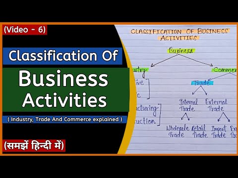 Classification Of Business Activities | Industry And Commerce | Business Organisation | In Hindi |