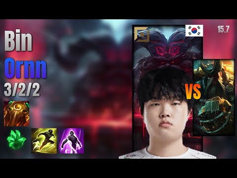 Bin Top Ornn vs Gangplank lol KR solo rank Full Game 15.7 | 빈 오른 vs 갱플랭크