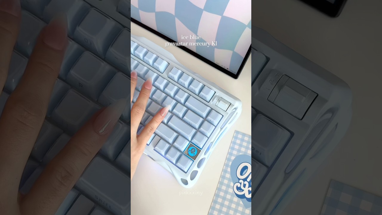 gravastar K1 ice blue 🩵🧊 #keyboard #typing #asmrkeyboard #asmr #aesthetic #keebs #keyboardtyping