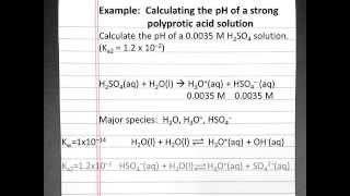 CHEMISTRY 201:  Calculating the pH of a strong polyprotic acid