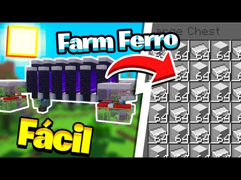 FARM DE FERRO FÁCIL - Minecraft Bedrock e Minecraft 1.20 JAVA
