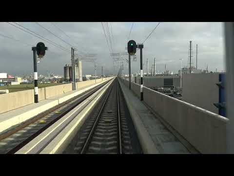 Cab ride train; Rotterdam; Maasvlakte West West-Waalhaven Z. (via Theemsweg-tracé) (20220201)