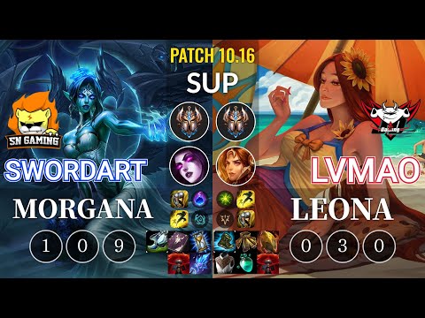 SN SwordArt Morgana vs JDG LvMao Leona Sup - KR Patch 10.16