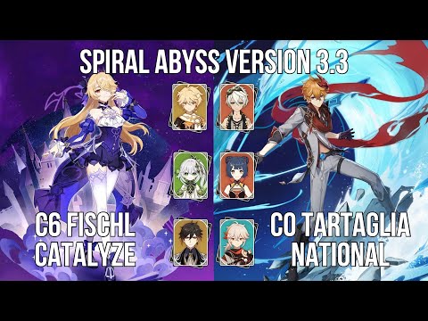 C6 Fischl Catalyze - C0 Tartaglia National | 3.3 Spiral Abyss Floor 12 | Genshin Impact