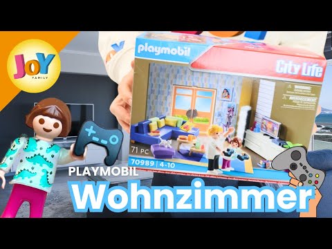 PLAYMOBIL UNBOXING | Wohnzimmer 🛋️🎮 | City Life 🌇 70989 | Joy Family kids