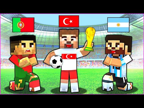 MİNECRAFT FUTBOLCU ÜLKELER YARIŞIYOR! 😱 - Minecraft