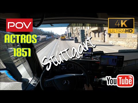 POV Driving Mercedes Actros 1851 in Stuttgart 🇩🇪 4K