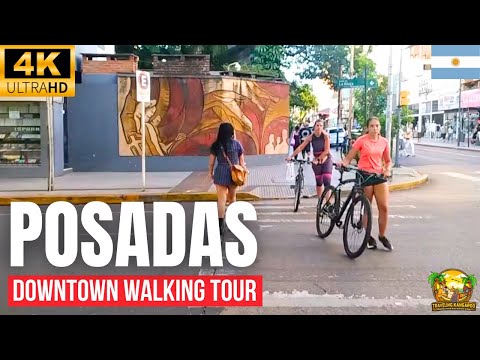 Posadas Walk in Downtown | Argentina Walking Tour in 4K