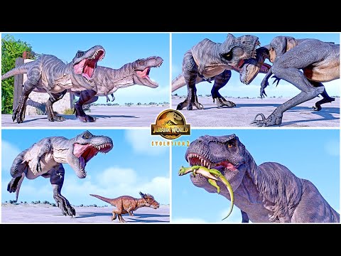 Big Eatie and Little Eatie All Perfect Animations & Interactions 🦖 Jurassic World Evolution 2, T-REX