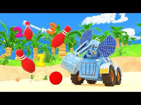 AnimaCars - Learn to count with an Elephant - Learning cartoons for kids with trucks & animals