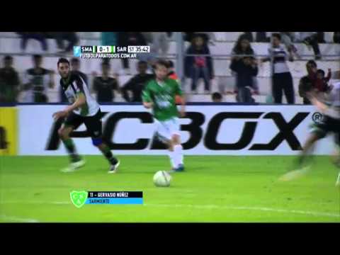 Gol de Núñez. San Martín 0 - Sarmiento 1. Fecha 26. Primera División 2015. FPT.