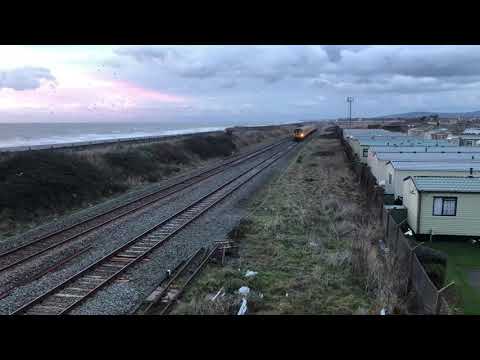 Colas rail 37099 storms past Abergele and pensarn