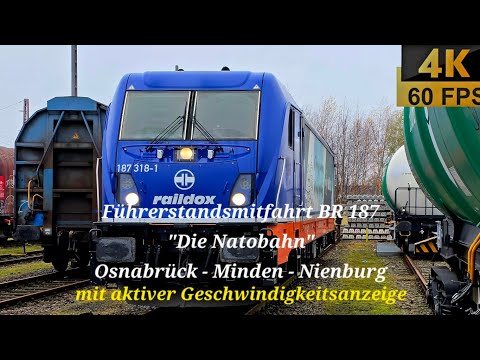 Führerstandsmitfahrt BR 187 "Die Natobahn" / Osnabrück Rbf - Minden (Westf.) - Nienburg (Weser)