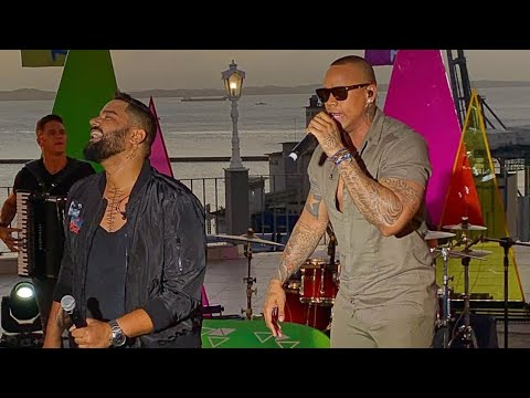 Léo Santana participando da gravação do DVD do amigo Rode Torres