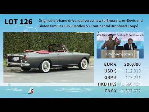The auction of a  1963 Bentley S3 Continental Drophead Coupé