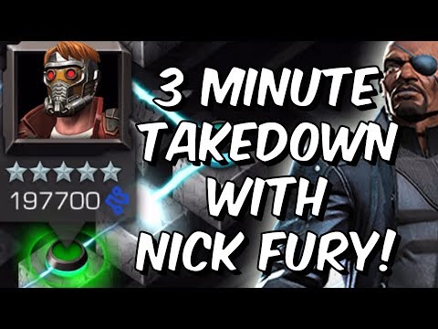 Nick Fury 3 Minute Labryinth of Legends Star-Lord Takedown - Marvel Contest of Champions