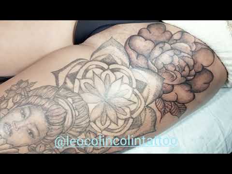 Tattoo Whip Shading gueixa peônia floral Leo Colin Colin tattoo