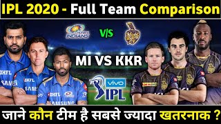 IPL 2020 - Mumbai Indiane Vs Kolkata Knight Riders Full Team Comparison For IPL 2020