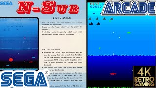 N-Sub Arcade ( Sega 1980 ) 4k Gameplay
