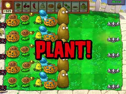 Plant vs Zombies 1: PVZ Survival. Day hard 10 Flags,  Playing  On PC Windows 10.