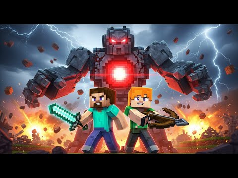 Steve And Alex Vs Robot The Red Diamond War Minecraft Animation