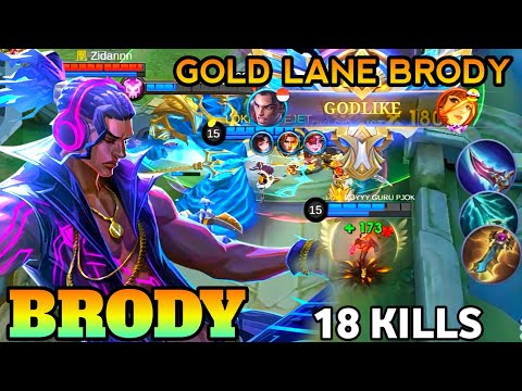 Brody Best Build 2025!! 18 KILLS Brody Gold Lane Monster | Build Top Global - Official Global MLBB